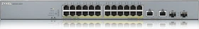 Zyxel GS1350 Rackmount Gigabit Smart Switch, 24x RJ-45, 2x RJ-45/SFP, 375W PoE+ (GS1350-26HP)