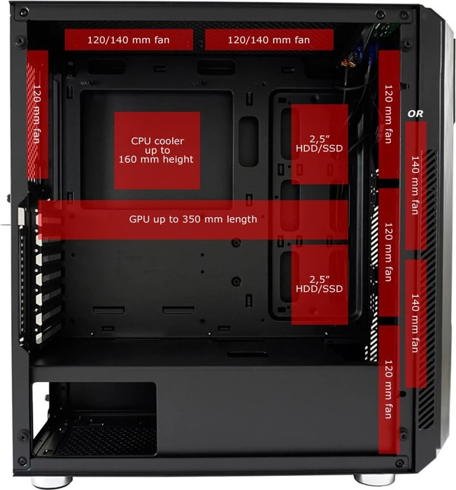 LC-Power Gaming 702B Skyscraper_X, Glasfenster
