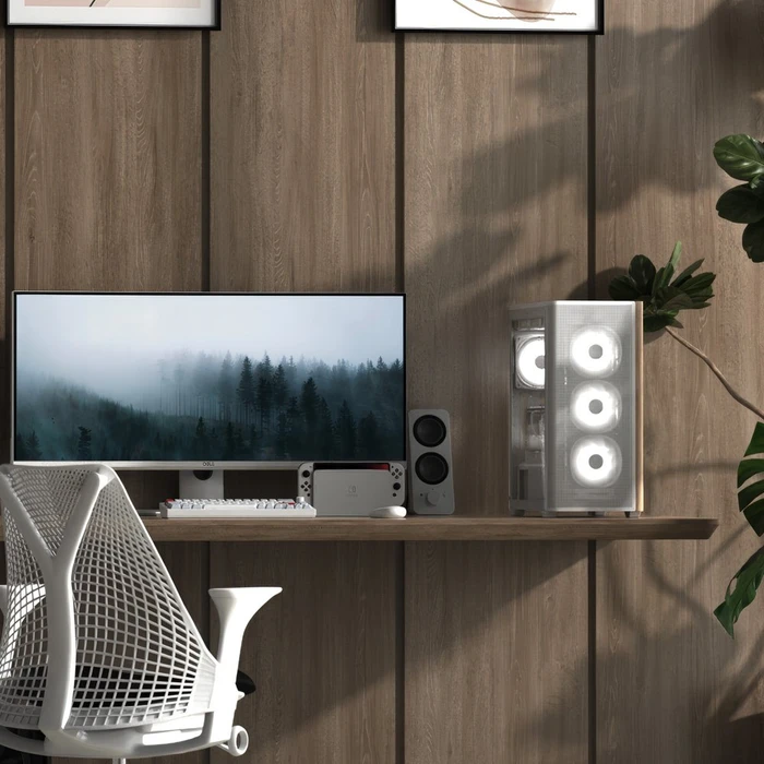 AeroCool D301A White, inkl. 4x Lüfter, Lüfter LED ARGB, Glasfenster