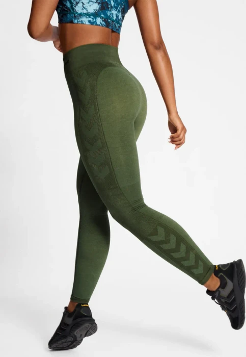 hummel CLEA Seamless Tight Hose lang climbing ivy (Damen)