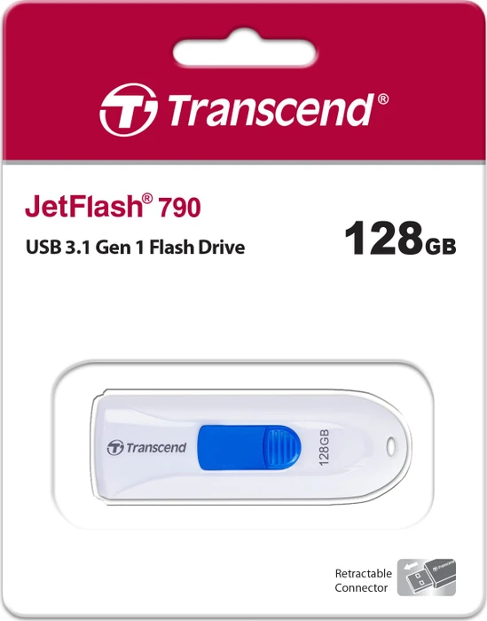 Transcend JetFlash 790 128GB weiß, USB-A, USB 3.2 Gen 1×1