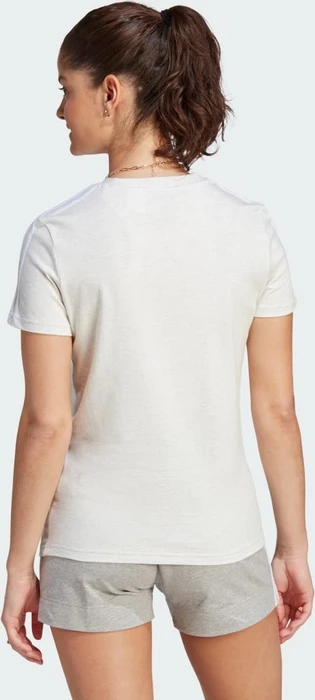adidas Loungewear Essentials Slim 3 Streifen T-Shirt kurzarm off white/white (Damen)