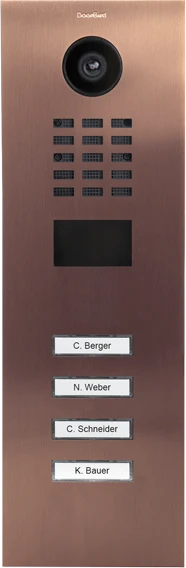 DoorBird D2104V IP Video Türstation mit 4 Ruftasten Bronze, Edelstahl V2A, gebürstet