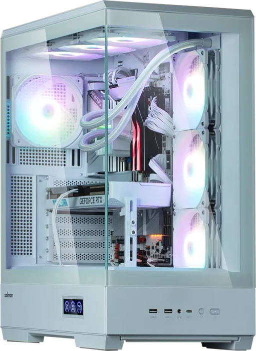 Zalman P50 DS White, Glasfenster