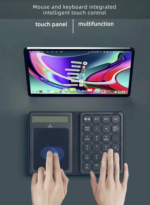 Renkforce RF-NK-300 Nummernblock faltbar, mit Touchpad und Taschenrechnerfunktion, schwarz/grau, Bluetooth (RF-6721308) – Bild 5 von 7