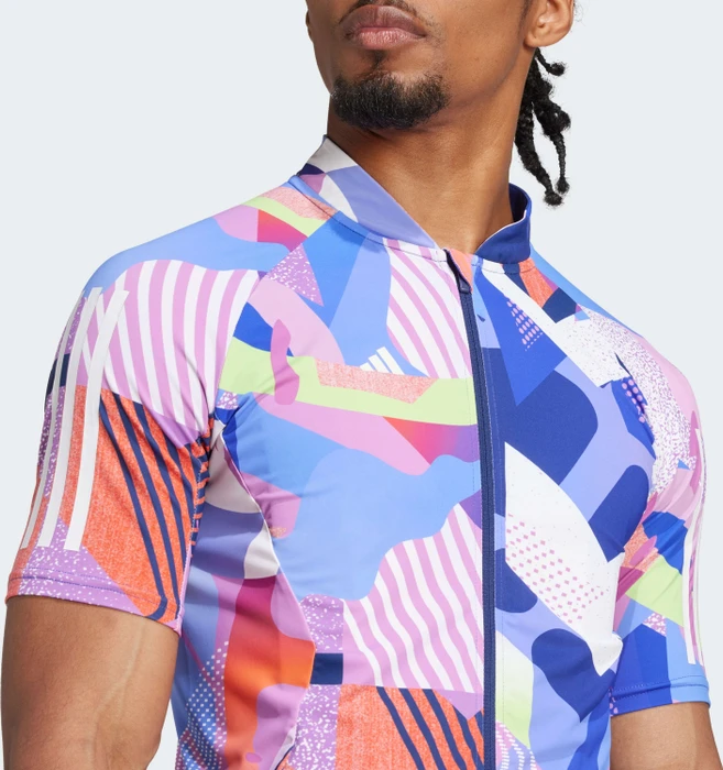 adidas Essentials 3-Streifen Pattern Clash Trikot kurzarm dark blue/lucid blue (Herren)
