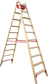 Euroline Comfort Holz 2-tlg. Stehleiter, 2x 10 Stufen