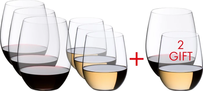 Riedel The O Wine Tumbler Cabernet/Merlot + Viognier/Chardonnay Gläser-Set, 8-tlg.