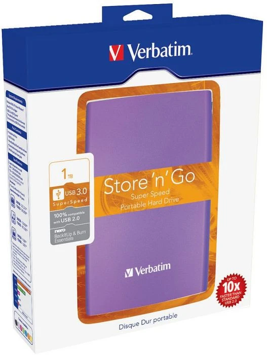 Verbatim Portable Colour Edition violett 1TB, USB 3.0