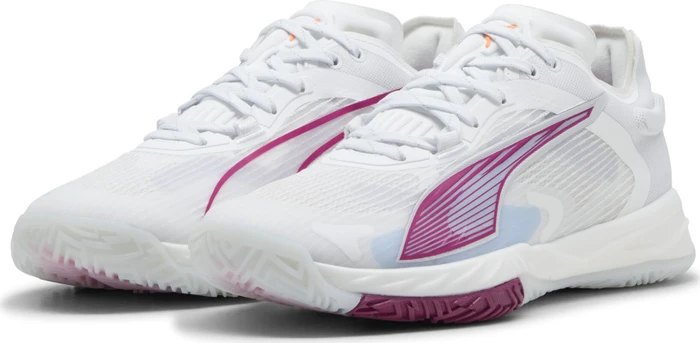 Puma Accelerate Nitro SQD 4 Handballschuhe puma white/lilac crush/haute tropic/heat fire (Damen)