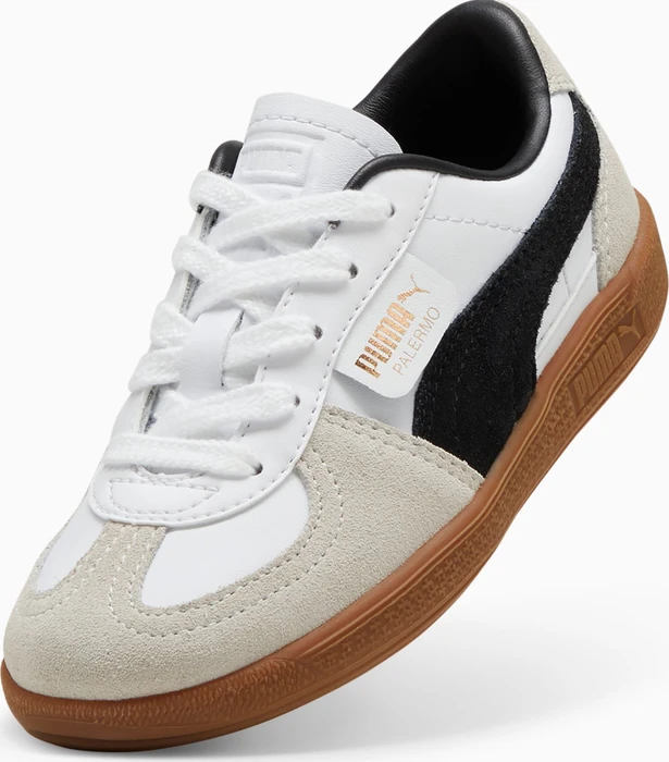 Puma Palermo Leather puma white/vapor gray/gum (Junior)