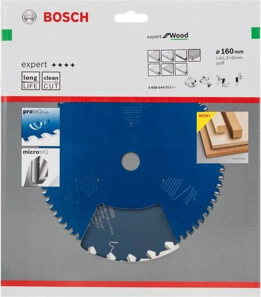 Bosch Professional Expert for Wood Kreissägeblatt 24Z, 160x1.3x20mm, 1 Stück