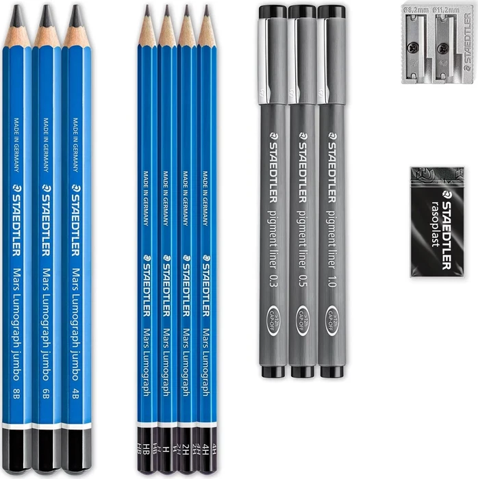 Staedtler Mars Lumograph 100 Sketching Set, 13 Stück