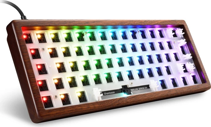 Sharkoon Skiller SGK50 S4 Gen2 Wood Barebone Gaming Tastatur, holz, ISO/ANSI