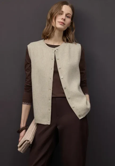 Street One Kuschelige Weste cotton beige melange (Damen)