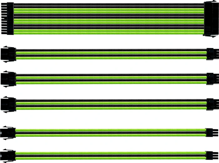 Cooler Master Sleeved Extension Cable Kit, 30cm, schwarz/grün