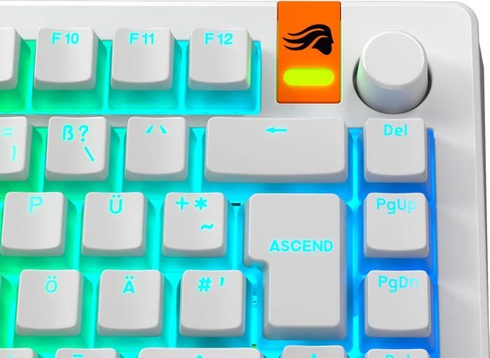 Glorious Aura V3 Keycaps, Kunststoff (PBT) Double-Shot, weiß/transparent, 131 Tasten, ISO-DE