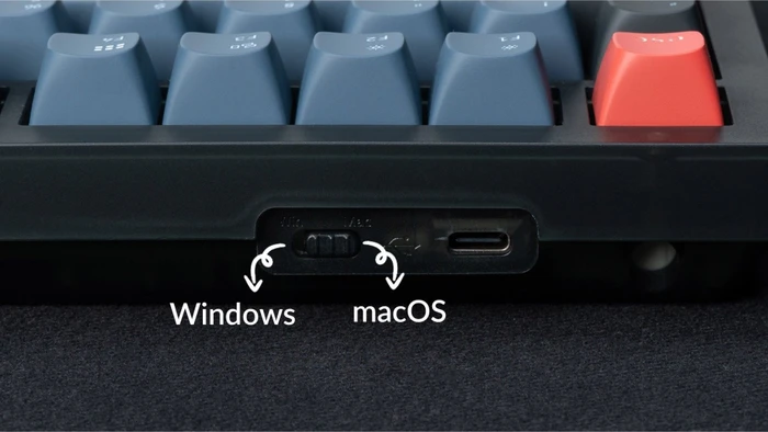 Keychron V6 Knob Version, OSA Profil, LEDs RGB, hot-swap, Frosted Black, Keychron K Pro RED, USB & USB-A, DE