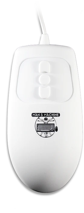 Man & Machine Mighty Mouse 5 medizinische Silikonmaus, weiß, USB