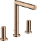 Hansgrohe Axor Uno 3-Loch Waschtischarmatur 200 mit Zerogriffen und Zugstangen-Ablaufgarnitur polished red gold Vorschaubild