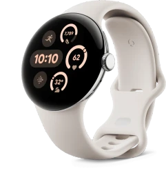 Google Pixel Watch 3 (LTE) 41mm Polished Silver mit Sportarmband Porcelain