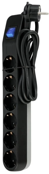 REV Ritter ICE Steckdosenleiste mit Schalter, 6-fach, 1.4m, schwarz