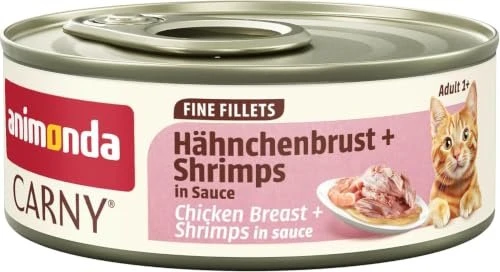 animonda Carny Adult Fine Fillets, mit Hühnchenbrust und Shrimps in Sauce, 720g (12x 60g)
