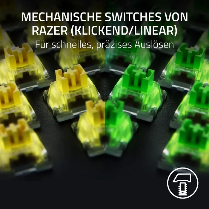 Razer BlackWidow V4, Razer YELLOW Linear Gen-3, USB, DE