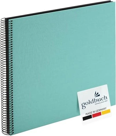 Goldbuch Spiralbalbum Bella Vista 35x30 schwarz Seiten blau
