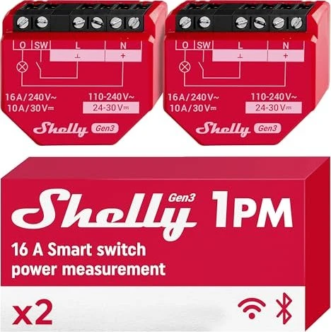 Shelly 1PM Gen3, 1-Kanal, Unterputz, Schaltaktor