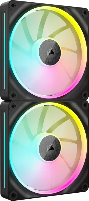Corsair iCUE LX140 RGB Fan Starter Kit, schwarz, LED-Steuerung, 140mm, 2er-Pack