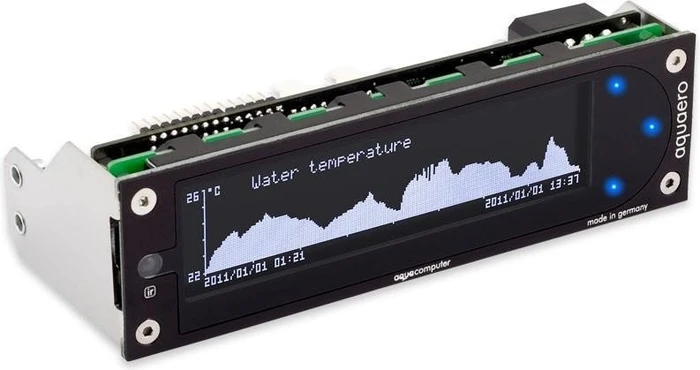 Aqua Computer aquaero 6 XT, 5.25" Pumpen- und Lüftersteuerung, 4-Kanal, schwarz/blau