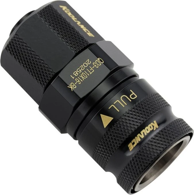 Koolance QD3 No-Spill Schnellverschluss, gerade female, 10mm ID/16mm AD auf female Schnellverschluss, schwarz
