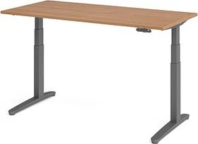 Hammerbacher Ergonomic Aktiv XBHM16 elektrisch höhenverstellbarer Sitz-Steh-Schreibtisch 160x80cm Nussbaum/graphit