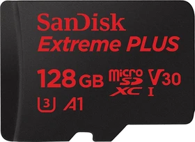 SanDisk Extreme PLUS R100/W90 128GB Kit, UHS-I U3, A1, Class 10