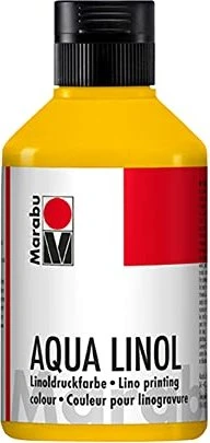 Marabu Aqua Linoldruckfarbe, mittelgelb, 250ml