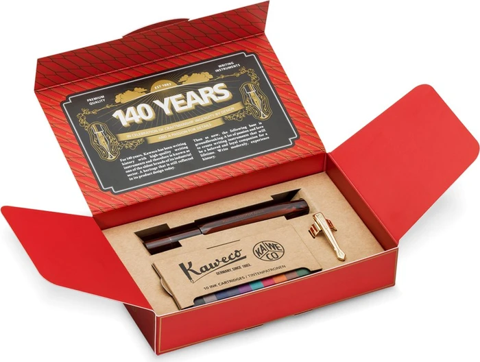 Kaweco EBONIT Sport - 140 Jahre Limited Edition braun/schwarz, rechte Hand, mittel, Faltschachtel