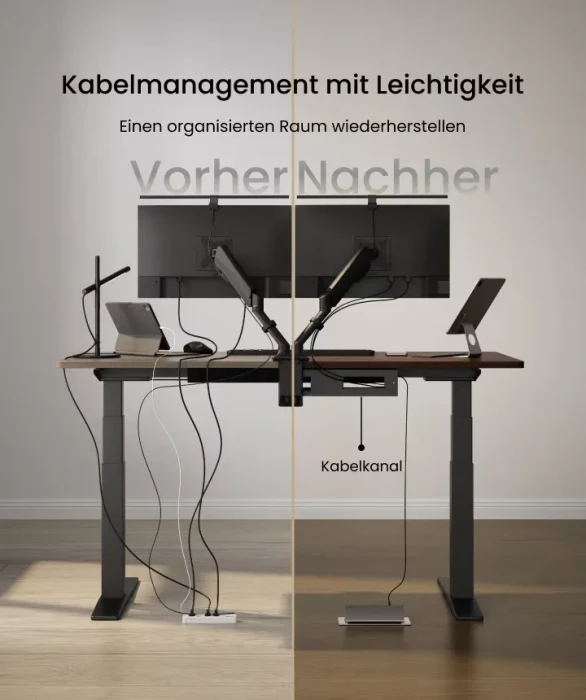 FlexiSpot E7 Pro elektrisch höhenverstellbares Sitz-Steh-Schreibtischgestell schwarz