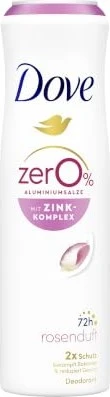 Dove Rosenduft 0% Aluminiumsalze mit Zink-Komplex Deodorant Spray, 150ml