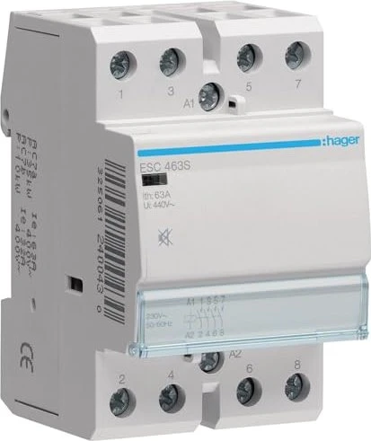 Hager Installationsschütz brummfrei 63A 4 Schließer 230V