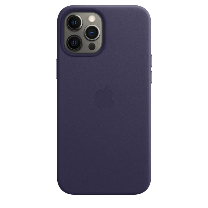 Apple Leder Case mit MagSafe für iPhone 12 Pro Max dunkelviolett