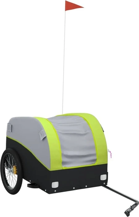 vidaXL Transport 133x68cm Fahrradanhänger schwarz/grün
