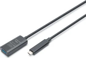 Digitus USB 3.1 aktives Verlängerungskabel, USB-C [Stecker] auf USB-A [Buchse], 5m schwarz (DA-73113)