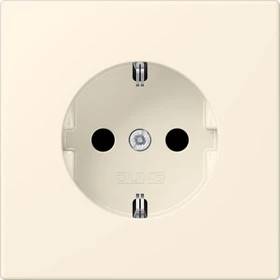 Jung SCHUKO-Steckdose, 16 A 250 V ~, Schraubklemmen, Duroplast lackiert, Serie LS, blanc ivoire
