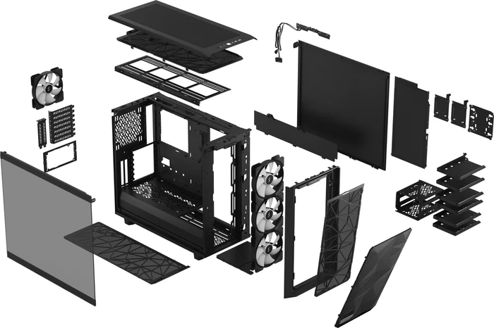 Fractal Design Meshify 2 RGB Black TG Light Tint, Glasfenster
