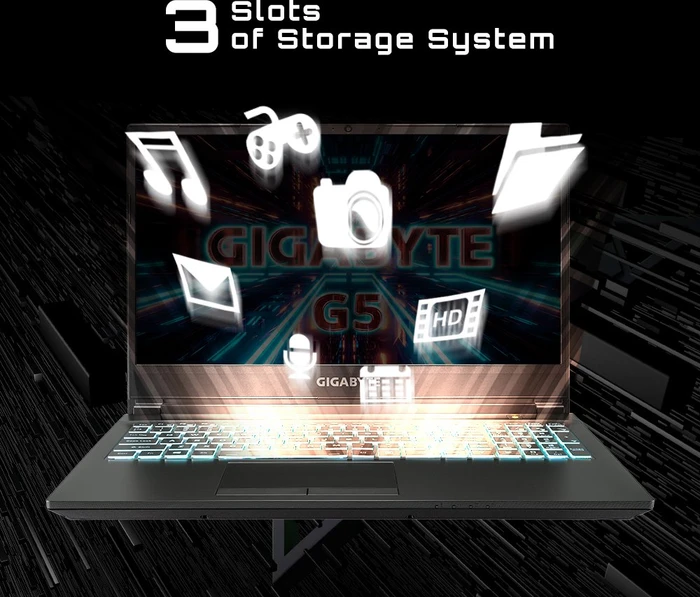 GIGABYTE G5, Core i5-11400H, 16GB RAM, 512GB SSD, GeForce RTX 3050 Ti, DE
