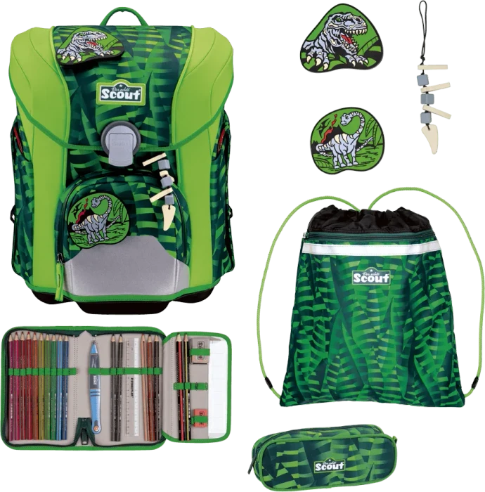 Scout Micro DIN Danger Dino Schultaschen-Set, 4-tlg.