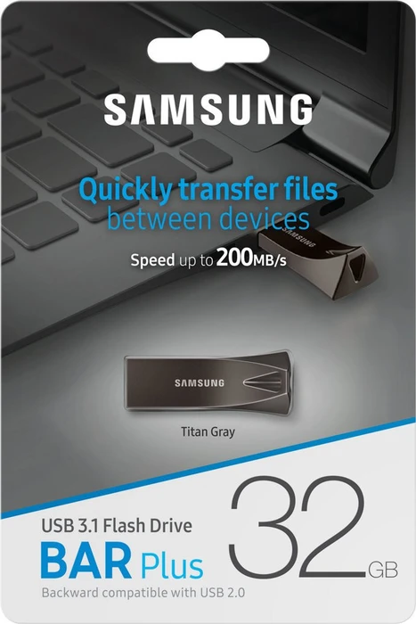 Samsung USB Stick Bar Plus 2019 Titan Gray 32GB, USB-A, USB 3.2 Gen 1×1