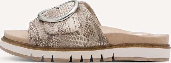 Tamaris Lederpantolette beige snake (Damen)