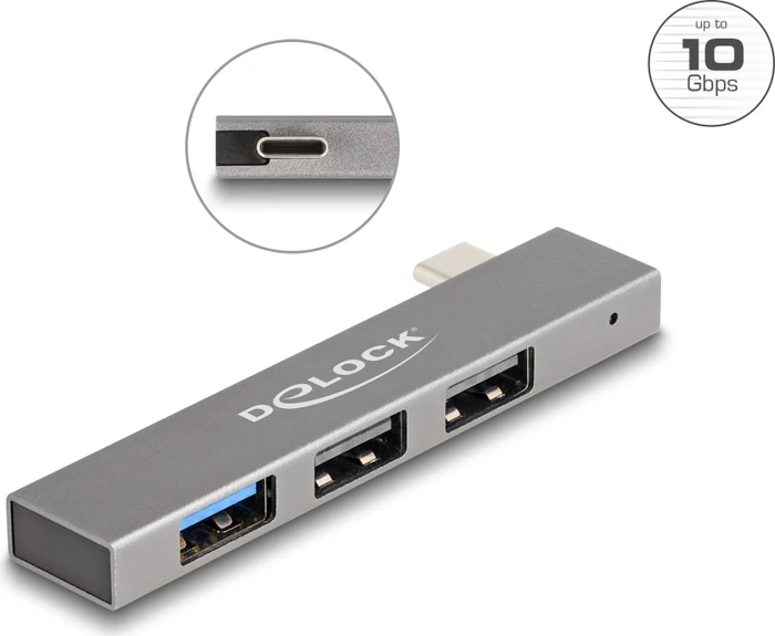 DeLOCK 3 Port Slim USB Hub, USB-C 3.1 [Stecker]